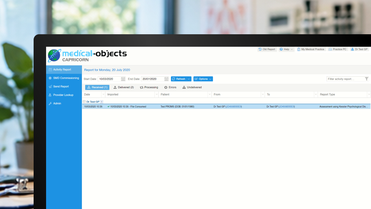 Medical-Objects Download Client software interface